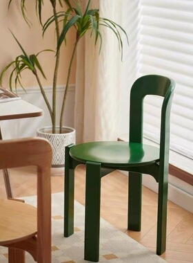 中古rey餐椅实木餐椅设计师简约会议椅彩色小户型家用靠背椅子