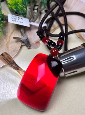 天然原矿血蜜无事牌素绳款毛衣吊坠时尚百复古