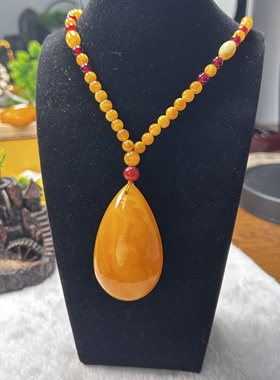 天然原新蜜蜜糖红双面珠珠链水滴吊坠毛衣链时尚百搭款