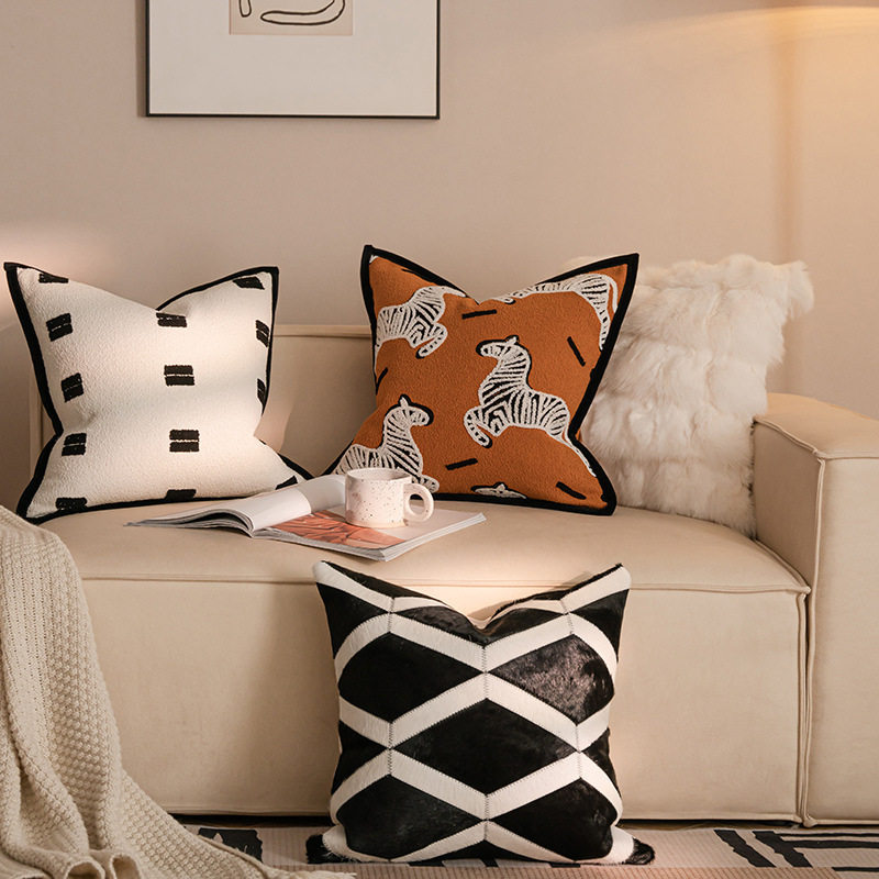 现代简约北欧ins抱枕刺绣靠枕几何斑马沙发客厅靠垫腰枕套,居家布艺,靠垫/抱枕,淘宝优惠券,粉丝福利购,淘宝优惠卷