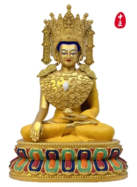 中正造像觉沃佛红铜佛像摆件