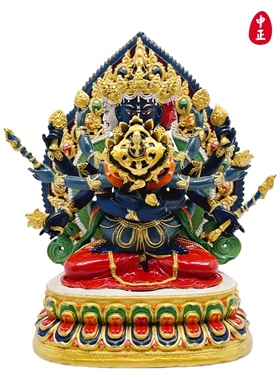 密集金刚全手工彩绘15公分中正造像支持金银铜定制工艺品摆件