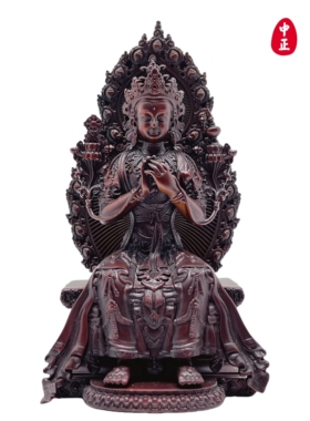 弥勒菩萨11cm中正造像红铜摆件