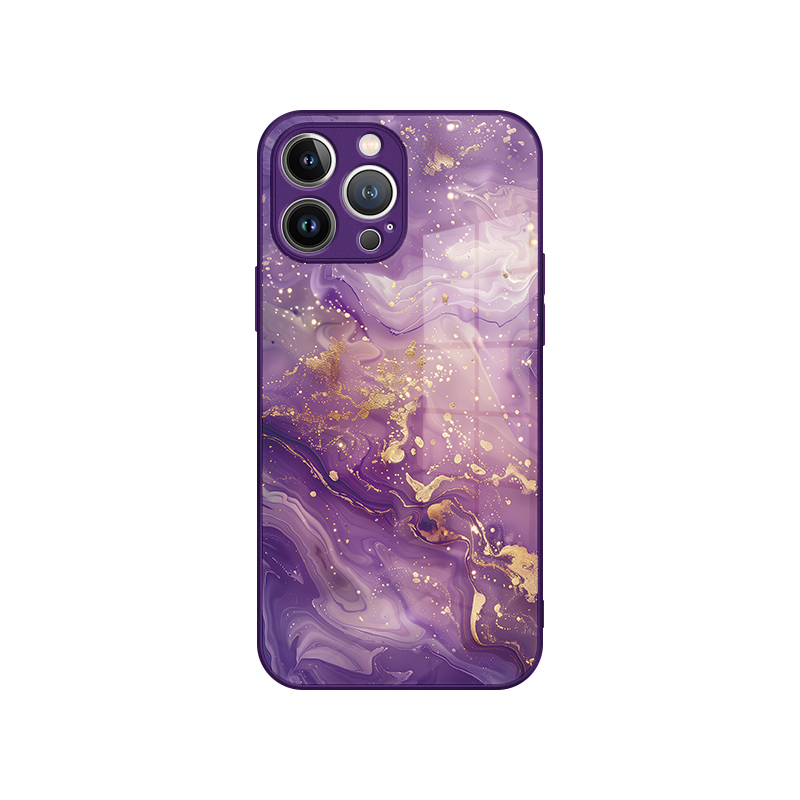 流水生金适用苹果15promax手机壳16新款iPhone14高端13晕染鎏金12小众高级感11玻璃x全包17女xs奢华