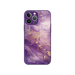 流水生金适用苹果15promax手机壳16新款iPhone14高端13晕染鎏金12小众高级感11玻璃x全包17女xs奢华8plus防摔