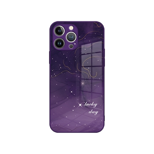 苹果15promax手机壳晕染鎏金iPhone14高端16pro奢华13轻奢17简约12新款小众高级感11玻璃适用xr女xs防摔8plus