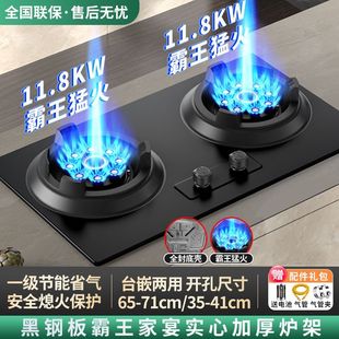 RGZYHUA家宴霸王猛火燃气灶双灶家用煤气炉增压天然气台式嵌入式