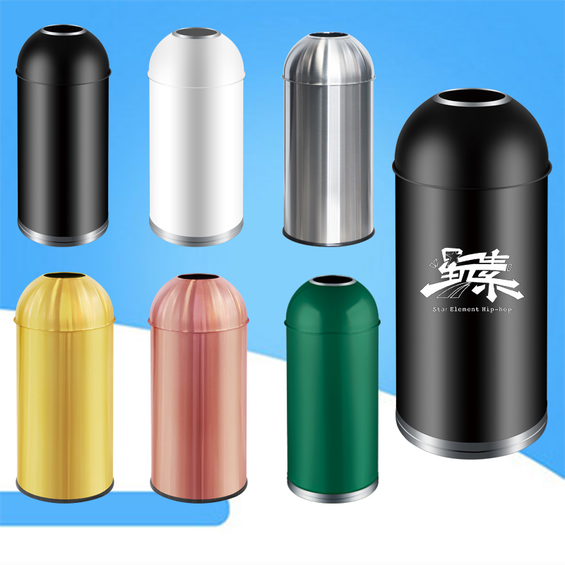 无盖圆形大容量带内桶商用垃圾桶