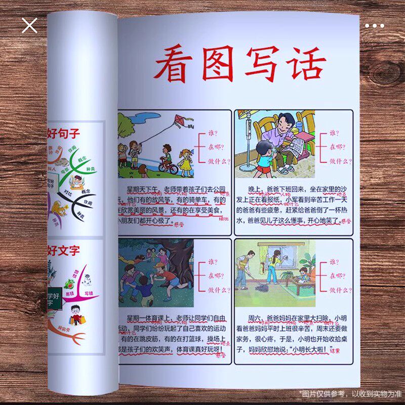 一年级看图写话每日一练专项训练小学生一二年级三步学会看图说话写话