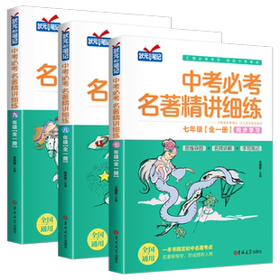 名著导读考点精练初中七八九年级初中生必读名著导读与考点测试卷状元笔记朝花夕拾中外文学名著考点同步解读名著解读一点通2412部