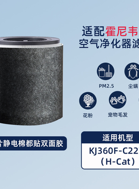 适配霍尼韦尔Hcat宠物猫空气净化器滤芯静电棉防抓加厚过滤网除毛