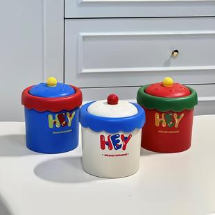 桌面整洁新伙伴！桌面垃圾桶带盖家用办公室台面杂物收纳纸篓