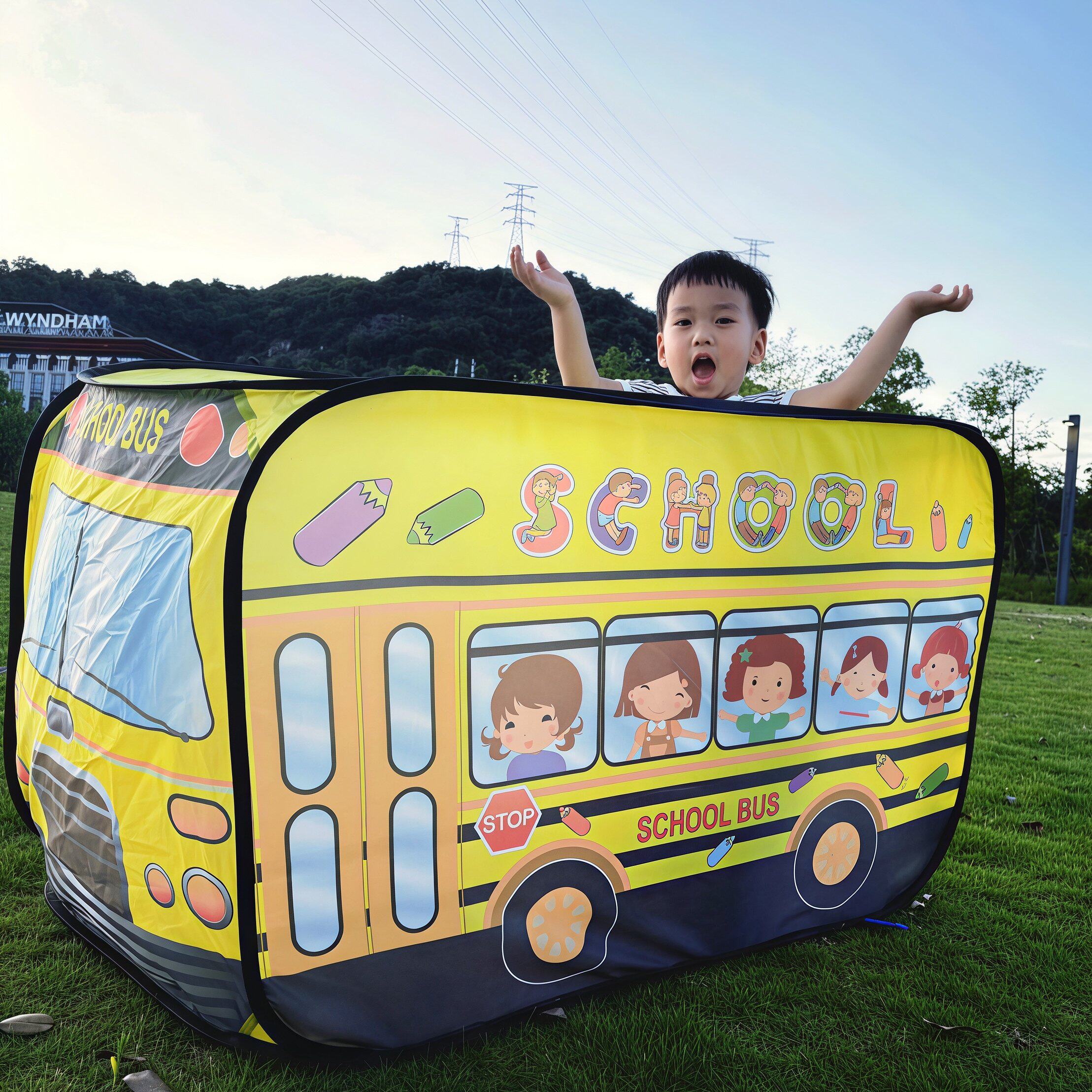 速开儿童帐篷创意春游露营游戏屋玩具屋小房子居家便携防晒折叠屋