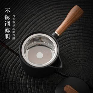 粗陶日式覆古侧把壶陶瓷家用泡茶壶单壶功夫茶具茶杯X带过滤泡茶