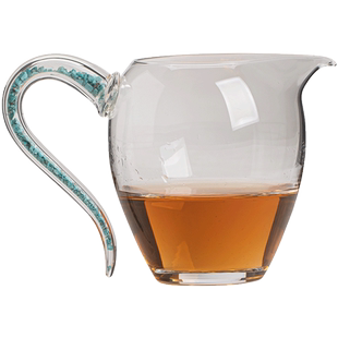 绿松石公道杯耐热玻璃鹰嘴断水高档茶海加厚分茶器日式茶水公杯