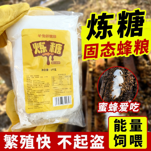中蜂固体蜂粮越冬炼糖喂蜂