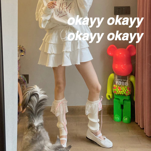 蕾丝蝴蝶结袜套堆堆袜