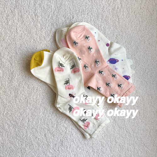 泡泡口中筒星球韩版少女花边袜