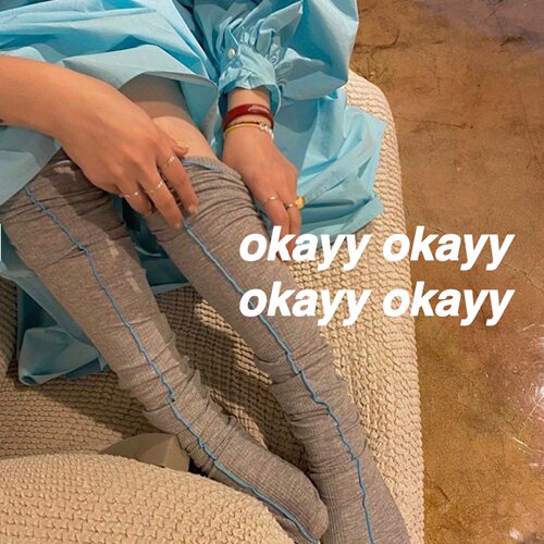 韩国东大门同款socks小众线条长筒