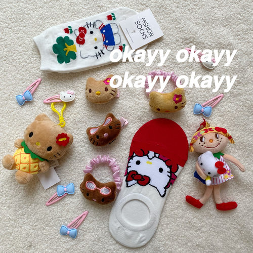 黑皮kitty发绳发夹发圈卡哇伊