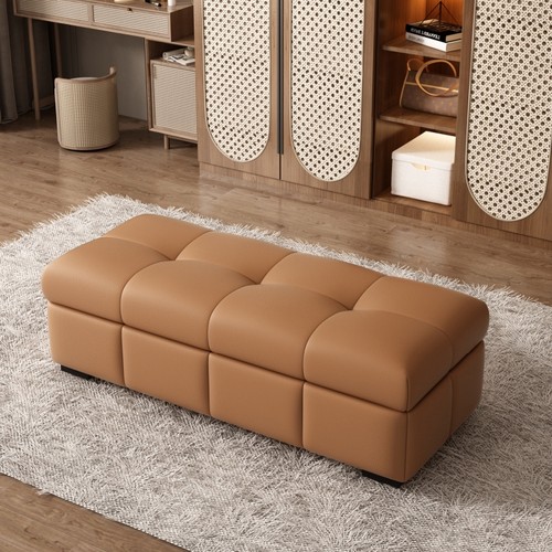 娅诗慕莱真皮储物沙发凳多色选择