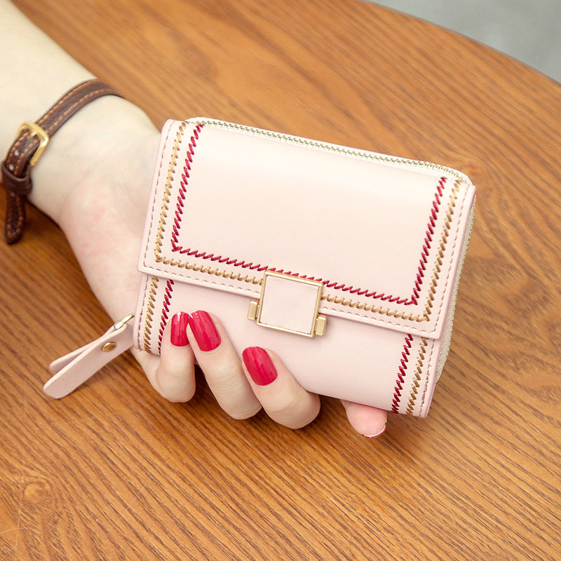 小钱包女短款2020新款真皮韩版多卡位卡包女士皮夹零钱包拉链款