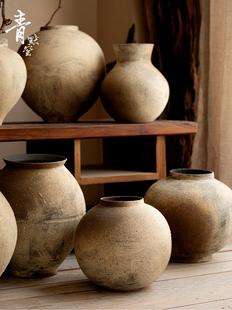 新中国风台面陶瓷花瓶Wabi 覆古陶瓷罐景德镇陶器粗糙感 Sabi风格