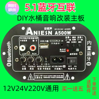 水桶音响DIY大功率蓝牙功放板内置蓝牙低音炮音响主板220V12V24V