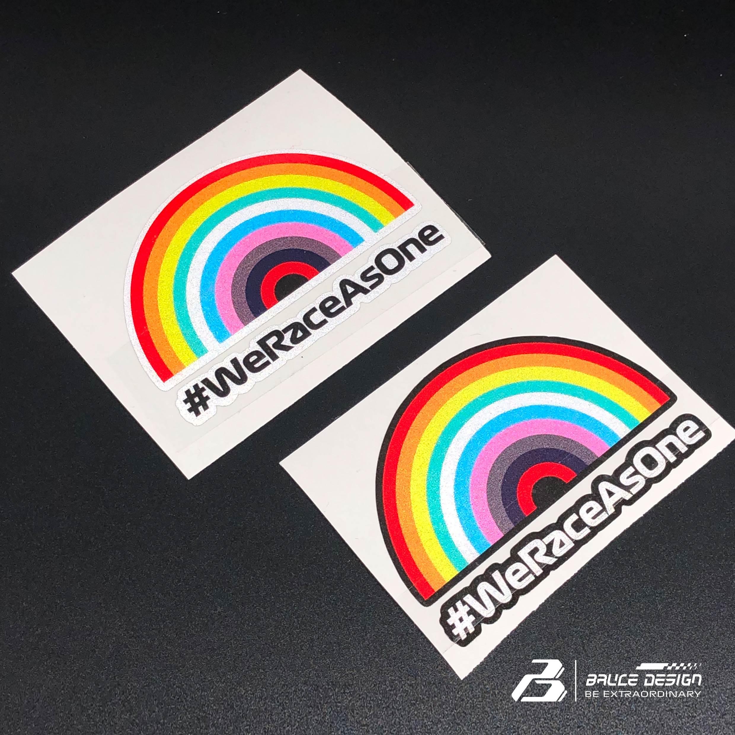 F1世界一级方程式主题 #WeRaceAsOne 彩虹贴纸 网红彩虹贴