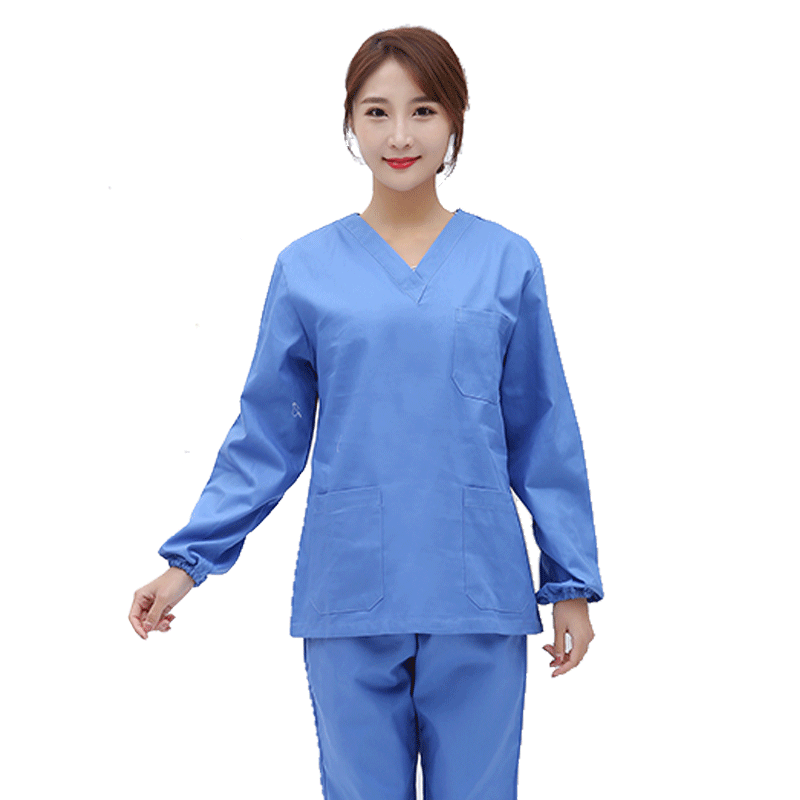 洗手衣短袖医生服纯棉手术衣服女美容院工作服男手术室刷手服长袖
