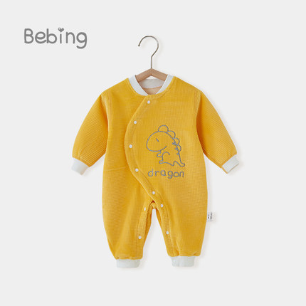 婴儿连体衣春秋冬季打底新生儿衣服冬装加绒加厚宝宝哈衣保暖睡衣