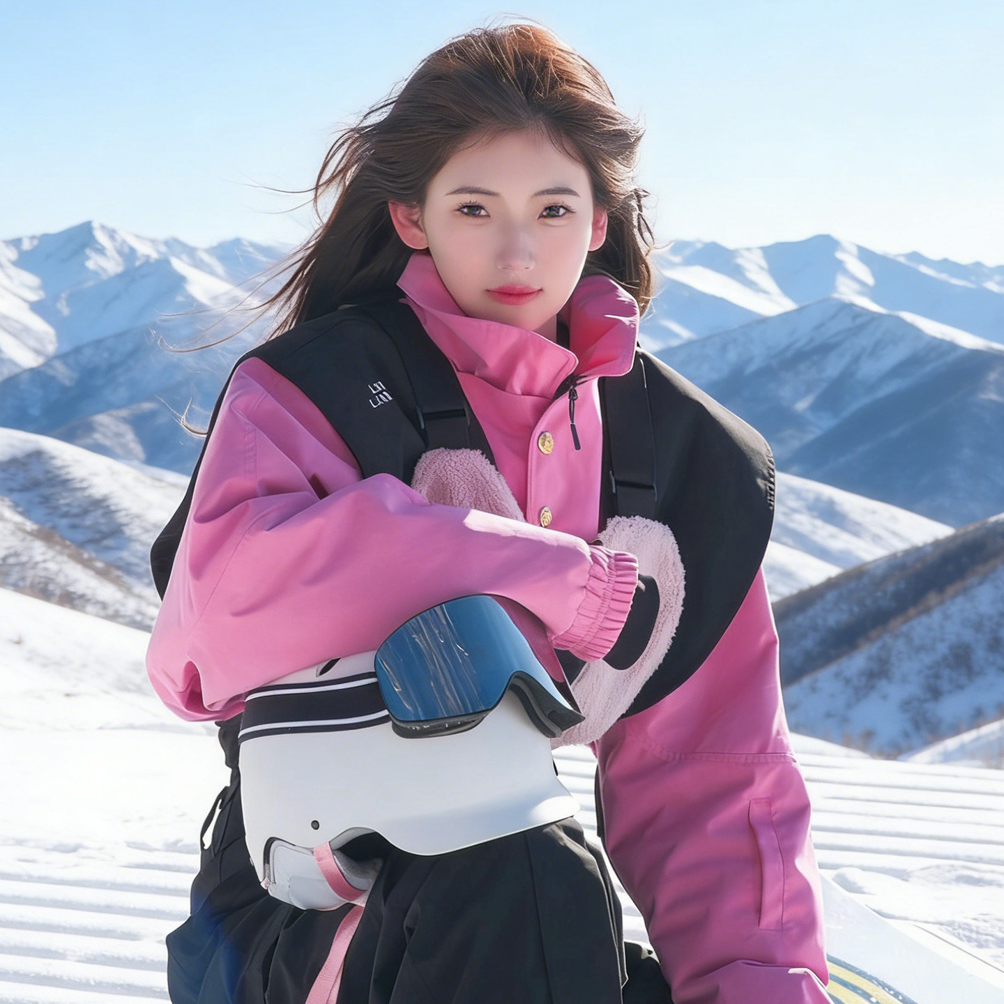 临典粉色滑雪服套装女2026新款超好看修身加厚外套背带裤全套装备,女装/女士精品,时尚套装,淘宝优惠券,粉丝福利购,淘宝优惠卷