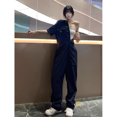 美式连体工装背带裤男2025新款