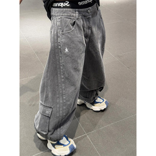 临典灰色工装裤女款2026早秋新款潮美式复古小个子慵懒酷飒牛仔裤