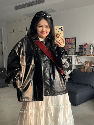 LDAB黑色夹克女2025春秋