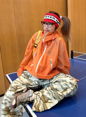 LDAB元气橙防晒服外套女2026春夏季新款户外小众设计感夹克上衣