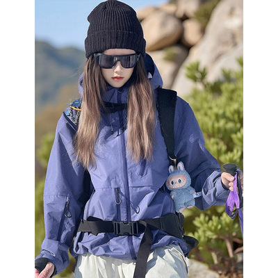 LDAB深紫色冲锋衣外套女2026