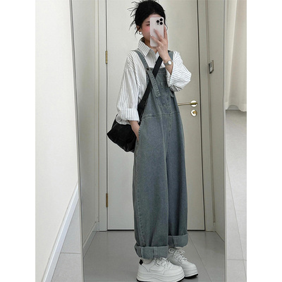 LDAB可爱减龄水洗牛仔背带裤女