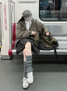 LDAB卡其色连帽外套女2025春夏季新款美式休闲宽松情侣防晒服夹克