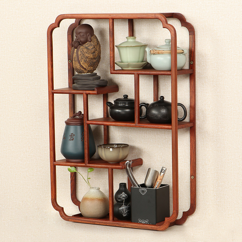 实木博古架复古中式茶具展示架
