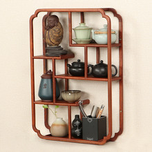 实木博古架复古中式多宝阁花梨木置物架茶具古董架壁挂墙上展示架