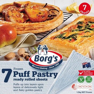 澳大利亚进口派芙千层面皮 薄酥皮Borg’s 7 Puff Pastry1.2kg