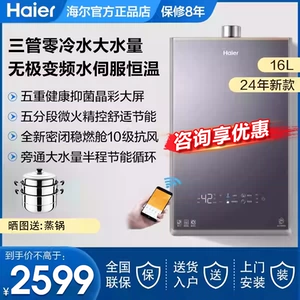 Haier 16L L трехтрубный газовый водонагреватель с нулевой холодной водой, бытовой газовый водонагреватель, сервопривод постоянной температуры, быстрый нагрев, мгновенный горячий H10