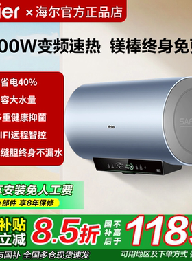 海尔60升80小尺寸速热即热式电热水器家用卫生间储水式D5K洗澡D3K