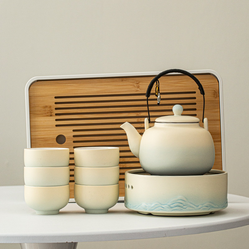提梁壶围炉煮茶炉茶具套装家用办公室内电陶炉陶瓷烧水壶养生壶