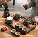 办公室陶瓷茶壶茶杯礼盒装 家用茶道简约日式 黑陶功夫茶具套装