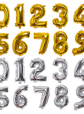 生日年龄数字儿童宝宝白色气球拍照男女孩铝膜派对背景墙装饰布置