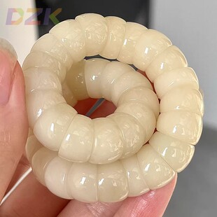 工厂白玉菩提根文玩猪大肠手串斜切彩虹双色渐变手链高端佛珠y3