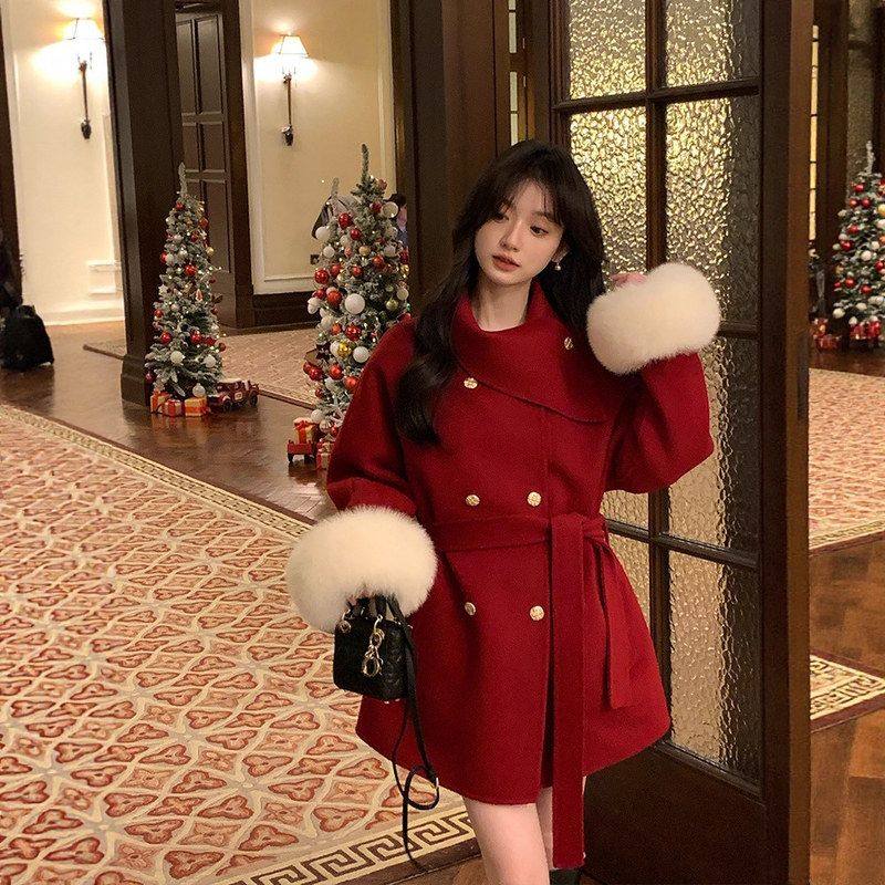 MIU系千金25冬新款狐狸毛双面女