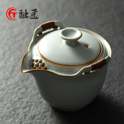 融匠复古汝窑防烫手抓壶陶瓷茶壶